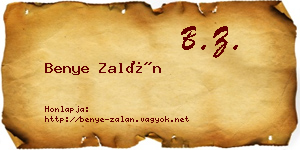 Benye Zalán névjegykártya